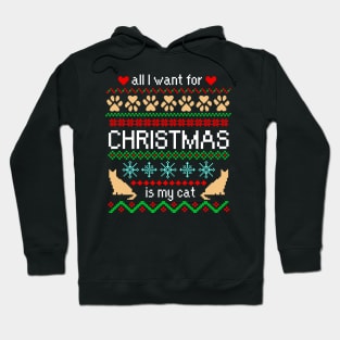 All I Want for Christmas is My Cat Ugly Sweater Black Hoodie